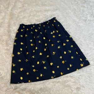 🧞‍♀️ NWOT J. Crew Linen Lemon Print Pull On Skirt